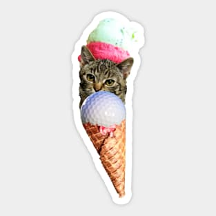 Kitty Golf Ice Cream Sticker